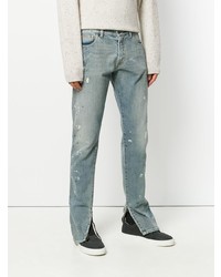 hellblaue Jeans mit Destroyed-Effekten von Ih Nom Uh Nit