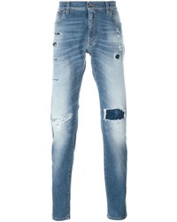 hellblaue Jeans mit Destroyed-Effekten von Dolce & Gabbana