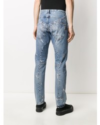 hellblaue Jeans mit Destroyed-Effekten von Philipp Plein