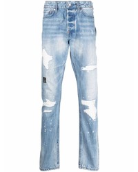 hellblaue Jeans mit Destroyed-Effekten von Evisu