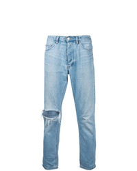 hellblaue Jeans mit Destroyed-Effekten von Ex Infinitas