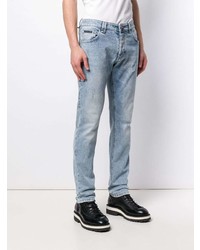 hellblaue Jeans mit Destroyed-Effekten von Philipp Plein