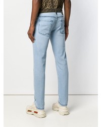 hellblaue Jeans mit Destroyed-Effekten von Fendi