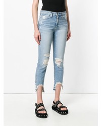 hellblaue Jeans mit Destroyed-Effekten von 3x1