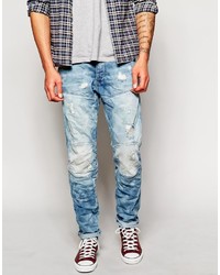 hellblaue Jeans mit Destroyed-Effekten von G Star