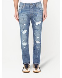 hellblaue Jeans mit Destroyed-Effekten von Dolce & Gabbana