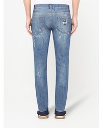 hellblaue Jeans mit Destroyed-Effekten von Dolce & Gabbana