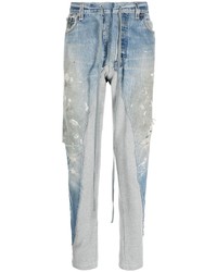 hellblaue Jeans mit Destroyed-Effekten von Greg Lauren