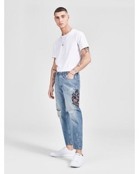 hellblaue Jeans mit Destroyed-Effekten von Jack & Jones