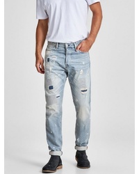 hellblaue Jeans mit Destroyed-Effekten von Jack & Jones