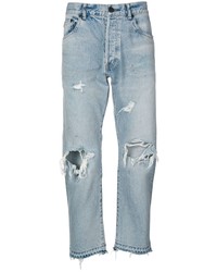 hellblaue Jeans mit Destroyed-Effekten von John Elliott