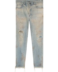 hellblaue Jeans mit Destroyed-Effekten von John Elliott