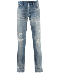 hellblaue Jeans mit Destroyed-Effekten von John Elliott