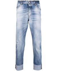 hellblaue Jeans mit Destroyed-Effekten von John Richmond