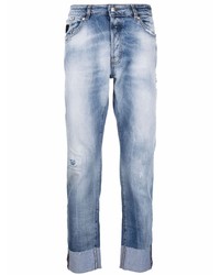 hellblaue Jeans mit Destroyed-Effekten von John Richmond
