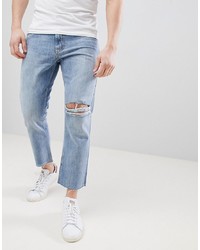 hellblaue Jeans mit Destroyed-Effekten von Just Junkies