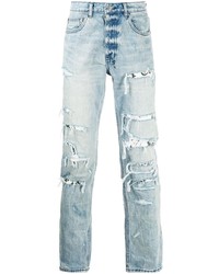 hellblaue Jeans mit Destroyed-Effekten von Ksubi