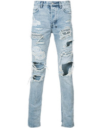 hellblaue Jeans mit Destroyed-Effekten von Ksubi