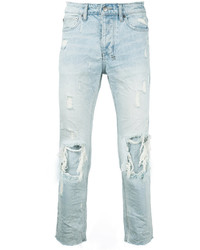 hellblaue Jeans mit Destroyed-Effekten von Ksubi