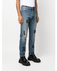 hellblaue Jeans mit Destroyed-Effekten von Palm Angels