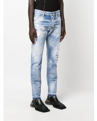 hellblaue Jeans mit Destroyed-Effekten von DSQUARED2