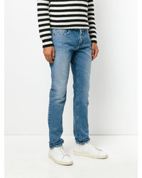 hellblaue Jeans mit Destroyed-Effekten von Saint Laurent