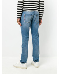 hellblaue Jeans mit Destroyed-Effekten von Saint Laurent