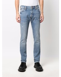 hellblaue Jeans mit Destroyed-Effekten von Philipp Plein