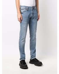 hellblaue Jeans mit Destroyed-Effekten von Philipp Plein