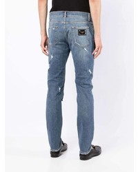 hellblaue Jeans mit Destroyed-Effekten von Dolce & Gabbana