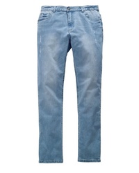 hellblaue Jeans mit Destroyed-Effekten von MEN PLUS BY HAPPY SIZE