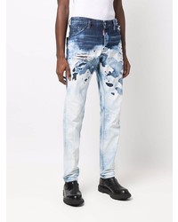 hellblaue Jeans mit Destroyed-Effekten von DSQUARED2