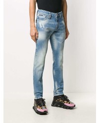 hellblaue Jeans mit Destroyed-Effekten von Philipp Plein