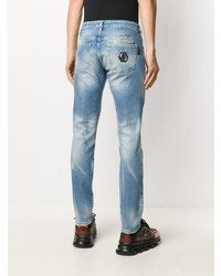 hellblaue Jeans mit Destroyed-Effekten von Philipp Plein