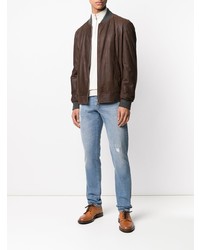 hellblaue Jeans mit Destroyed-Effekten von Brunello Cucinelli