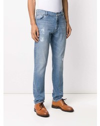 hellblaue Jeans mit Destroyed-Effekten von Brunello Cucinelli