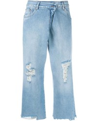 hellblaue Jeans mit Destroyed-Effekten von MM6 MAISON MARGIELA