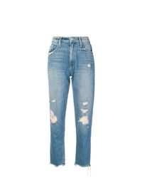 hellblaue Jeans mit Destroyed-Effekten von Mother