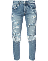 hellblaue Jeans mit Destroyed-Effekten von Moussy