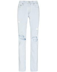 hellblaue Jeans mit Destroyed-Effekten von Paige