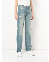 hellblaue Jeans mit Destroyed-Effekten von Alexa Chung