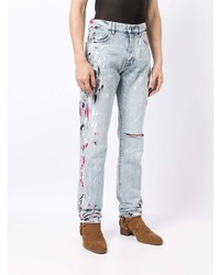 hellblaue Jeans mit Destroyed-Effekten von Amiri