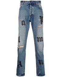 hellblaue Jeans mit Destroyed-Effekten von Palm Angels