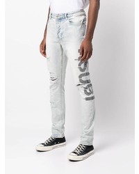 hellblaue Jeans mit Destroyed-Effekten von Ksubi