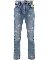 hellblaue Jeans mit Destroyed-Effekten von Philipp Plein