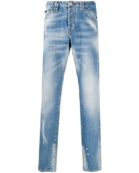 hellblaue Jeans mit Destroyed-Effekten von Philipp Plein