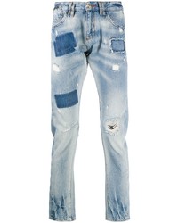 hellblaue Jeans mit Destroyed-Effekten von Philipp Plein