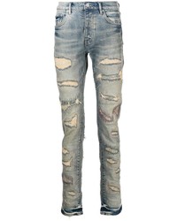 hellblaue Jeans mit Destroyed-Effekten von purple brand