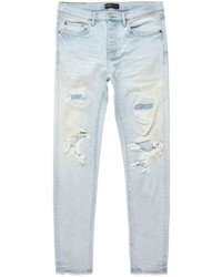 hellblaue Jeans mit Destroyed-Effekten von purple brand