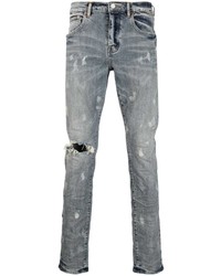 hellblaue Jeans mit Destroyed-Effekten von purple brand